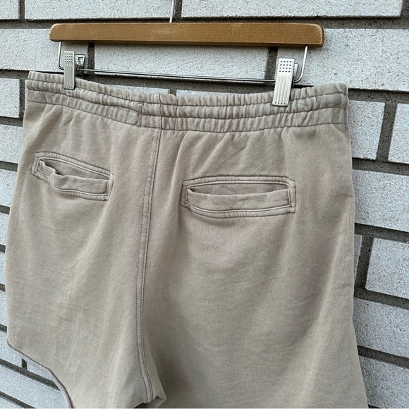 BDG Bonfire Cutoff Shorts Sweatshort Light Sand Beige Casual Drawstring Elastic - Picture 9 of 12